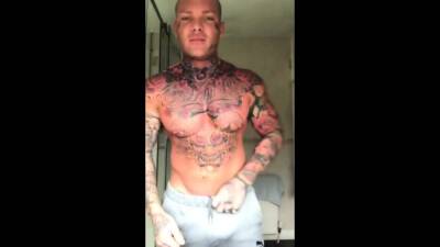 Tattoed guy and huge cock 3 - drtuber.com