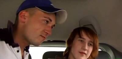 Sissy homo stud gets treated hard in a car sex act - drtuber.com