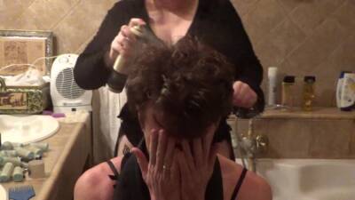 Tranny and Female Hairdresser Strapon Fucked - ashemaletube.com