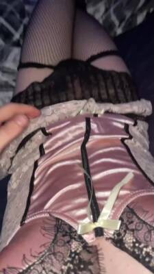 Petite sissy in new lingerie stroking:) - ashemaletube.com