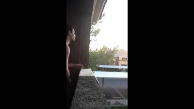 Exhibitionist almost caught jacking in public on my balcony - webmaster.drtuber.com