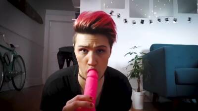 Playing With My Pink Dildo - shemalez.com