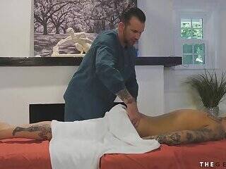 Massaged busty trans blows dick before bareback sex - ashemaletube.com