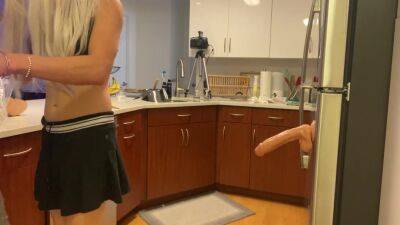 Shemale Blonde - Hot Crossdresser Dildo Fucked In Kitchen - upornia.com