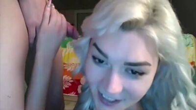 Blond Ts Gives A Hot Blowjob And Gets Hot Jizz On Her Face - upornia.com