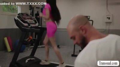 Ariel Demure - Poor Shemale Gets Her Tight Ass Barebacked By Horny Gym Buddy - hotmovs.com