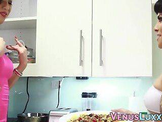 Beautiful Asian ladyboy jerking off to jizz on a food plate - ashemaletube.com