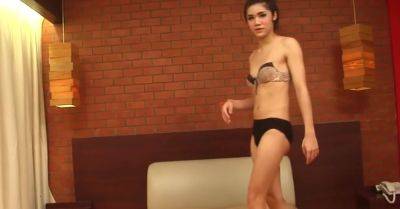 Teen Ladyboy with Small Tits Strips her Pink Bra and Gets Fucked - hotmovs.com