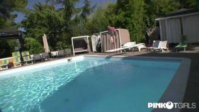 Ultimate pleasure for Raphaella by the pool - Pinko TGirls - hotmovs.com
