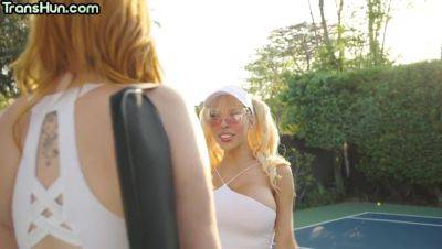 Bigtitted transgender fucks redhead MILF in wet pussy hole - hotmovs.com