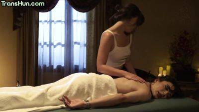 Transgender hunk licks and fucks masseuse on oiled massage - hotmovs.com